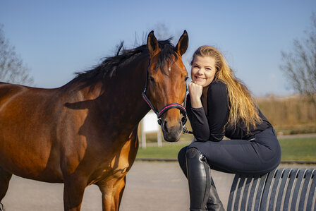 Leren halster roze