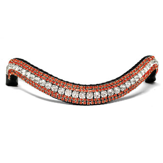 Browband Crystal &amp; Orange 