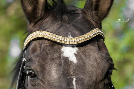 Browband Gold &amp; Crystal