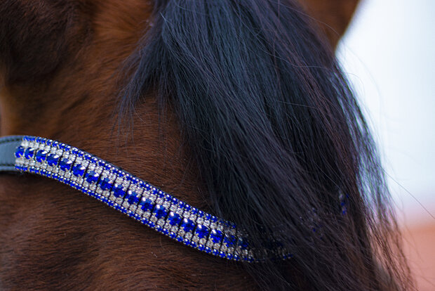 Frontriem blauw & Crystal