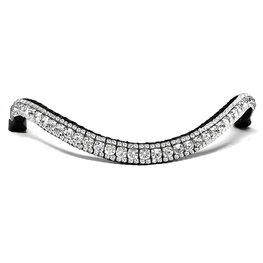 New 3 row V shaped bling big & small golden and Crystal Brow band in black  SALE 