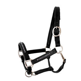 Halter Bling Black Diamond - Black leather