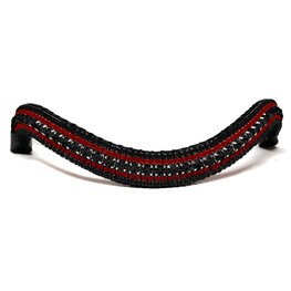 Browband Black & Bordeaux Red